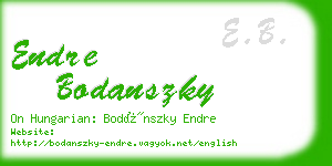 endre bodanszky business card